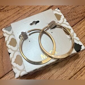 Mixit Flat Edge Gold Hoop Earring NWT